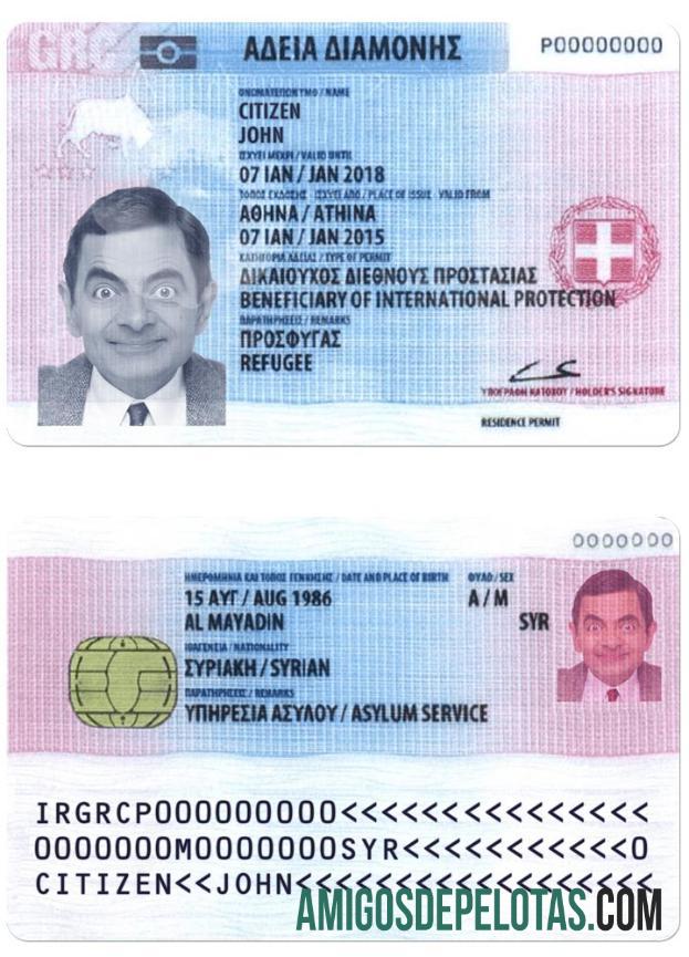 Perm de residência na Grécia 2017 presente amostra